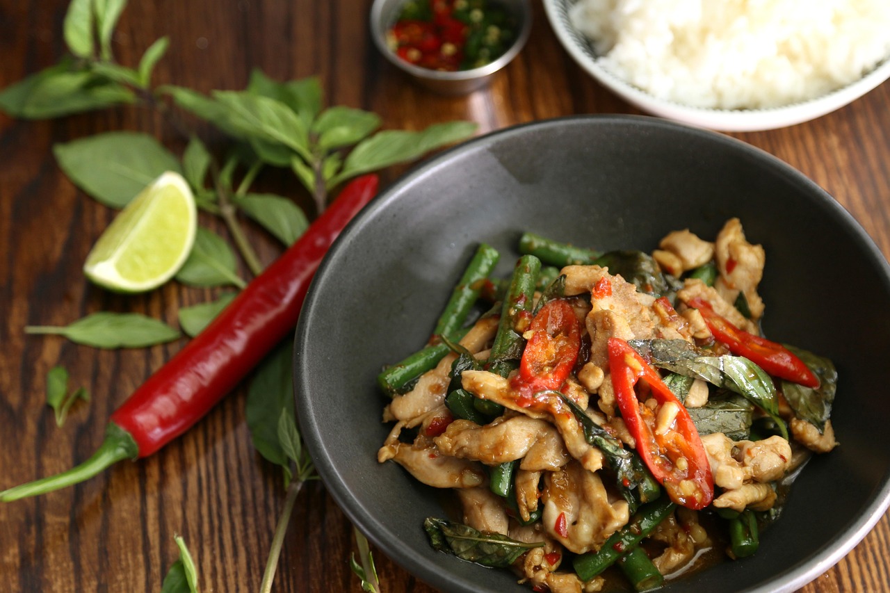 thai basil, thai ingredient, thai food, chilli, stir fried, huahom design, thai food, thai food, thai food, thai food, thai food